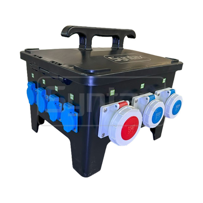 Syntax MP24 Event Power Distro Box 63A 3pH+N+E 400V Black Bespoke Socket Board For Indonesia Project