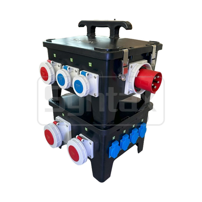 Syntax MP24 Event Power Distro Box 63A 3pH+N+E 400V Black Bespoke Socket Board For Indonesia Project