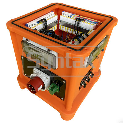 Syntax MK2 Portable Power Distribution Box With 63AMP/5P 400v IP67 Mennekes Inlet And Protected by Schneider Breakers 46*46*55CM