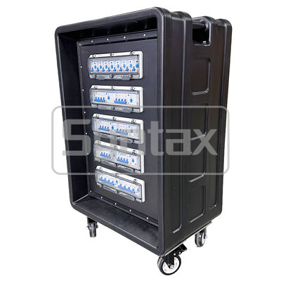 Syntax MD4 Three Phase 250AMP IP67 Waterproof HDPE Mobile Distribution Power Panel On Wheels With Differential Protected 630x430x900mm