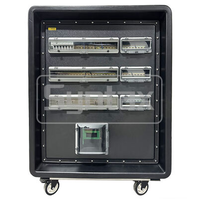 Syntax MD5 IP67 Waterproof 500A Three Phase HDPE Portable Power Distribution Box on Wheels with Powerlocks 500A for FIFA Sporting Events In Qatar