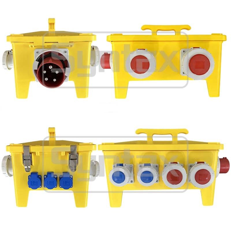 Syntax MP36 Portable Power Distribution Boxes IP67 Waterproof 125A/5P Inlet Three Phase Electric Power Distro 47.8*34*33CM