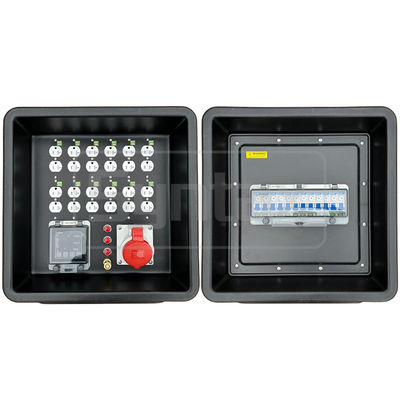 MD1 Três Fases 4P 32AMP Caixa de Distribuição Portátil HDPE IP67 Com 12 Números UL Lista Nema Dual Sockets 430x380x460mm