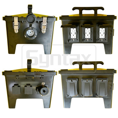 Unidade de Distribuição de Energia Portátil à Prova d'Água Syntax MP24 50A Monofásica 2 Pólos 4 Fios com Tomadas Listadas UL/ETL