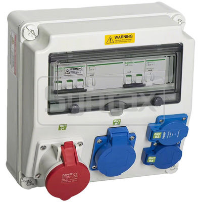 Caixa de Distribuição de Montagem em Parede Syntax CX2 32AMP Trifásica Quatro Fios Com RCBOs da Schneider 280*280*155mm