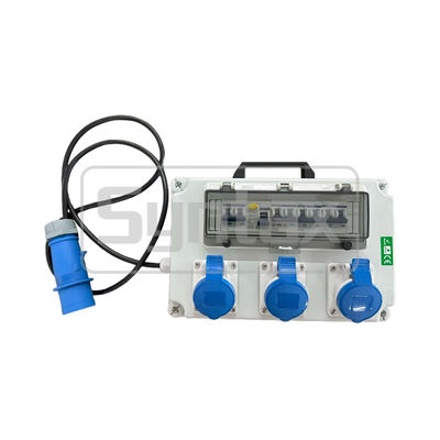 Caixa de Distribuição de Energia Portátil Montada na Parede Syntax JS1 32AMP Fabricada em PC Elétrico Cinza Manutenção Caixa 220*340*150mm