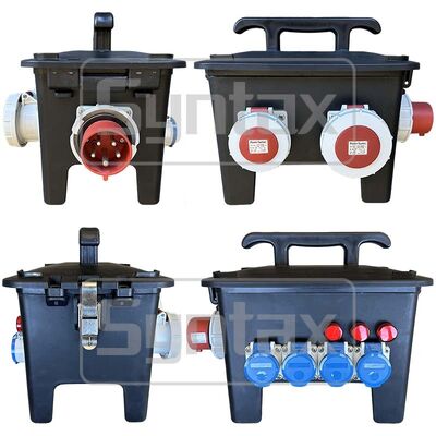 Caixa de Borracha Portátil Syntax RB13 32A Trifásica IP44 Caixa de Distribuição de Energia Externa à Prova d'Água para Eventos ao Vivo 345x250x311.5MM