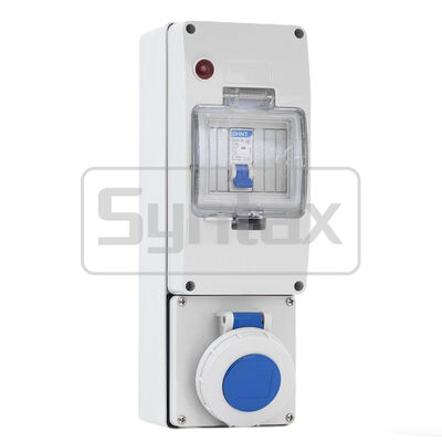 Caixa de Tomada Industrial Estanque IP66 UBM316 Syntax com 16A 3P 220V e Contatos de Latão Niquelado