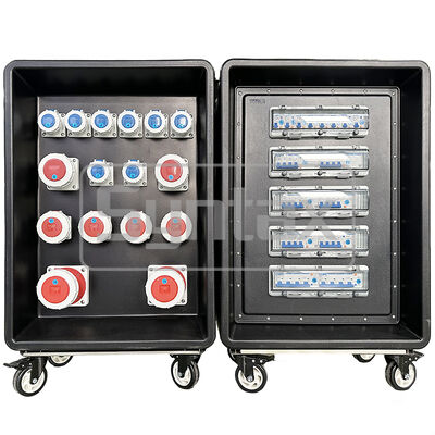 Syntax MD4 Três fases 250AMP IP67 impermeável HDPE painel de distribuição de energia móvel em rodas com diferencial protegido 630x430x900mm