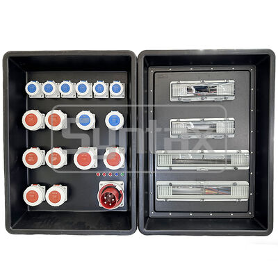 Painel de Distribuição de Energia Portátil em HDPE à Prova d'Água IP67 de Três Fases MD4 Syntax 125AMP para Eventos Esportivos da FIFA no Qatar 630x430x900mm