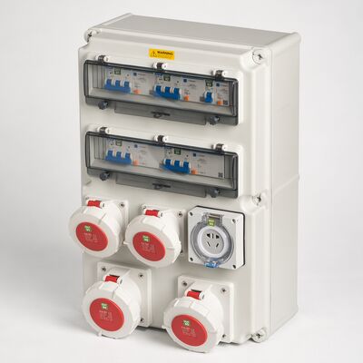 Syntax 125A IP65 Unidade de distribuição de energia montada na parede com caixa de distribuição personalizável para ambientes adversos